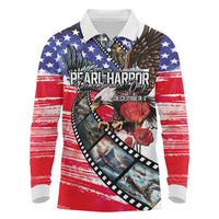 Pearl Harbor Remembrance Day Personalized Long Sleeve Polo Shirt Lest We Forget - The Bald Eagle Remembers LT03 White - Polynesian Pride