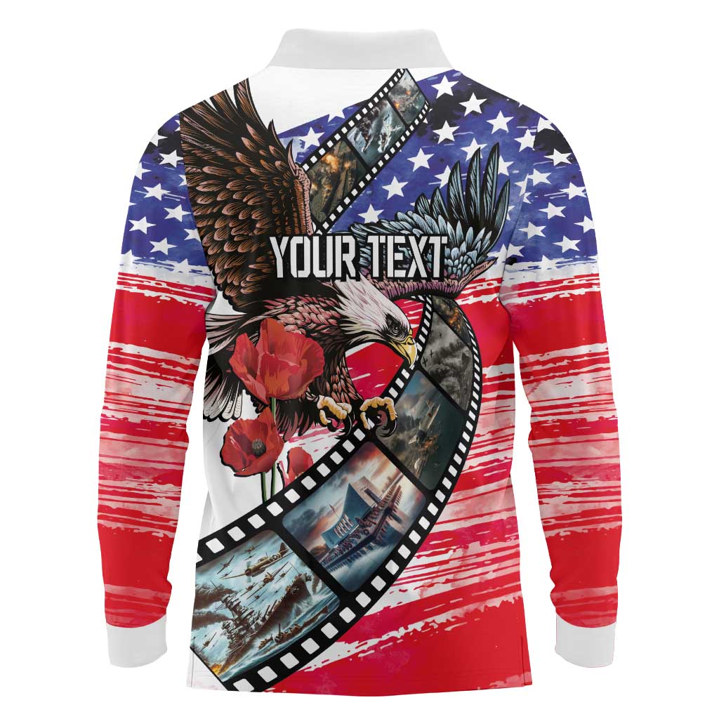 Pearl Harbor Remembrance Day Personalized Long Sleeve Polo Shirt Lest We Forget - The Bald Eagle Remembers LT03 - Polynesian Pride