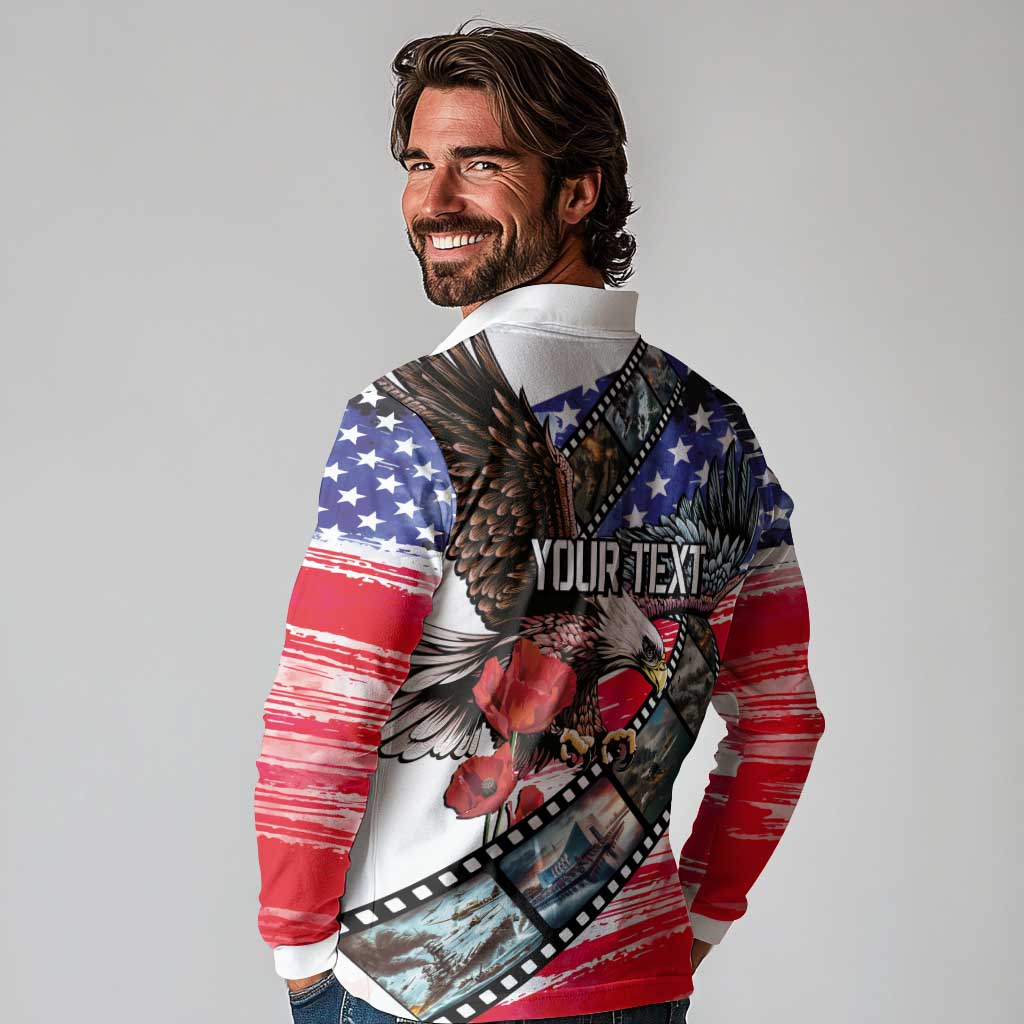 Pearl Harbor Remembrance Day Personalized Long Sleeve Polo Shirt Lest We Forget - The Bald Eagle Remembers LT03 - Polynesian Pride