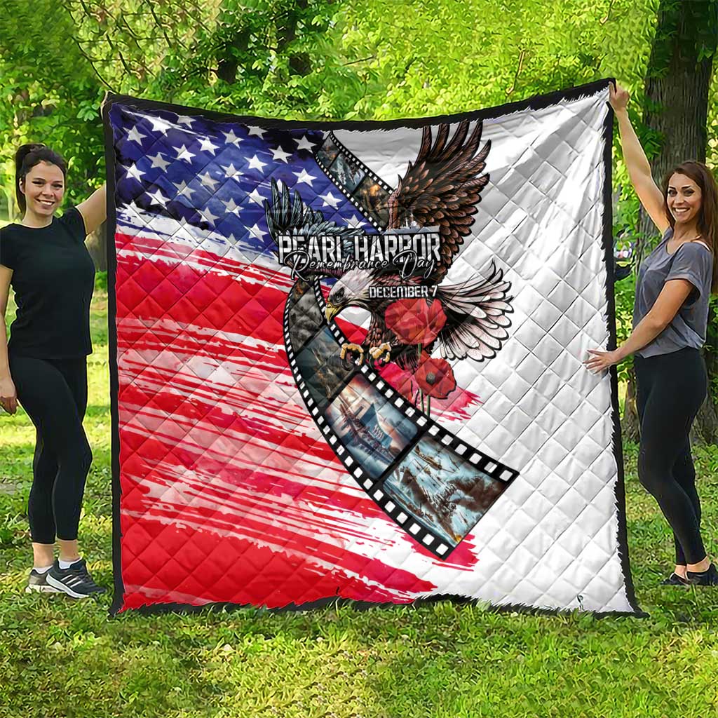Pearl Harbor Remembrance Day Quilt Lest We Forget - The Bald Eagle Remembers - Polynesian Pride