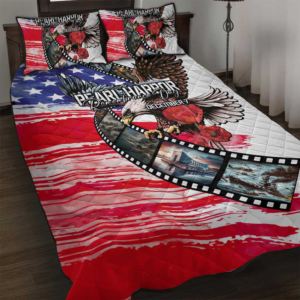 Pearl Harbor Remembrance Day Quilt Bed Set Lest We Forget - The Bald Eagle Remembers LT03 White - Polynesian Pride
