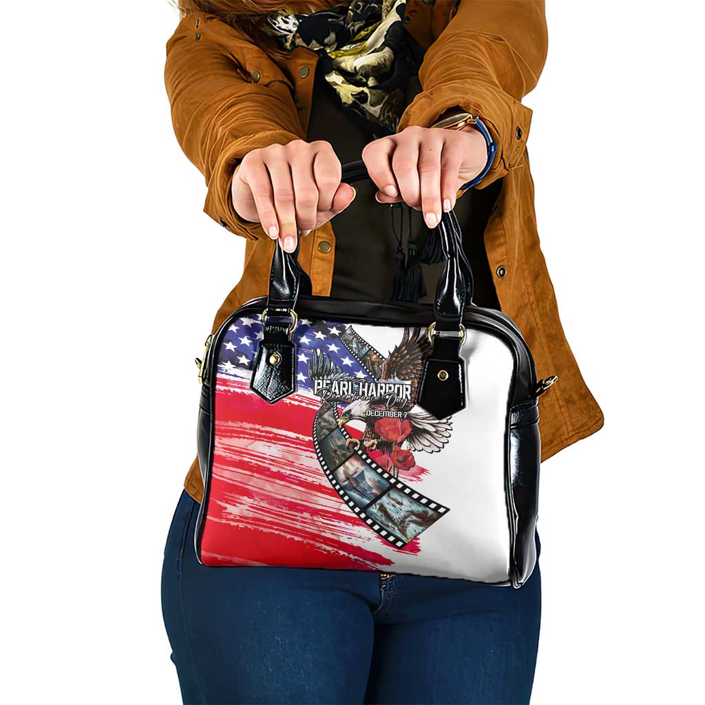 Pearl Harbor Remembrance Day Shoulder Handbag Lest We Forget - The Bald Eagle Remembers - Polynesian Pride