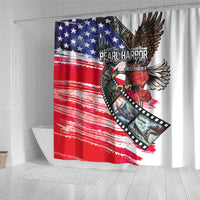 Pearl Harbor Remembrance Day Shower Curtain Lest We Forget - The Bald Eagle Remembers - Polynesian Pride