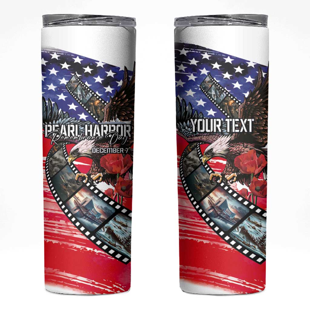 Pearl Harbor Remembrance Day Personalized Skinny Tumbler Lest We Forget - The Bald Eagle Remembers - Polynesian Pride