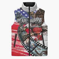 Pearl Harbor Remembrance Day Personalized Sleeveless Puffer Jacket Lest We Forget - The Bald Eagle Remembers LT03 Unisex White - Polynesian Pride
