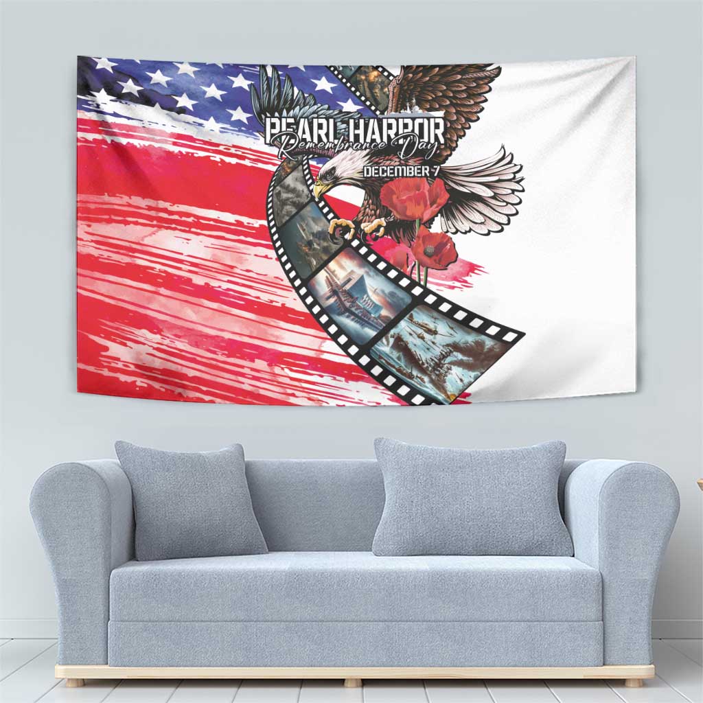 Pearl Harbor Remembrance Day Tapestry Lest We Forget - The Bald Eagle Remembers - Polynesian Pride