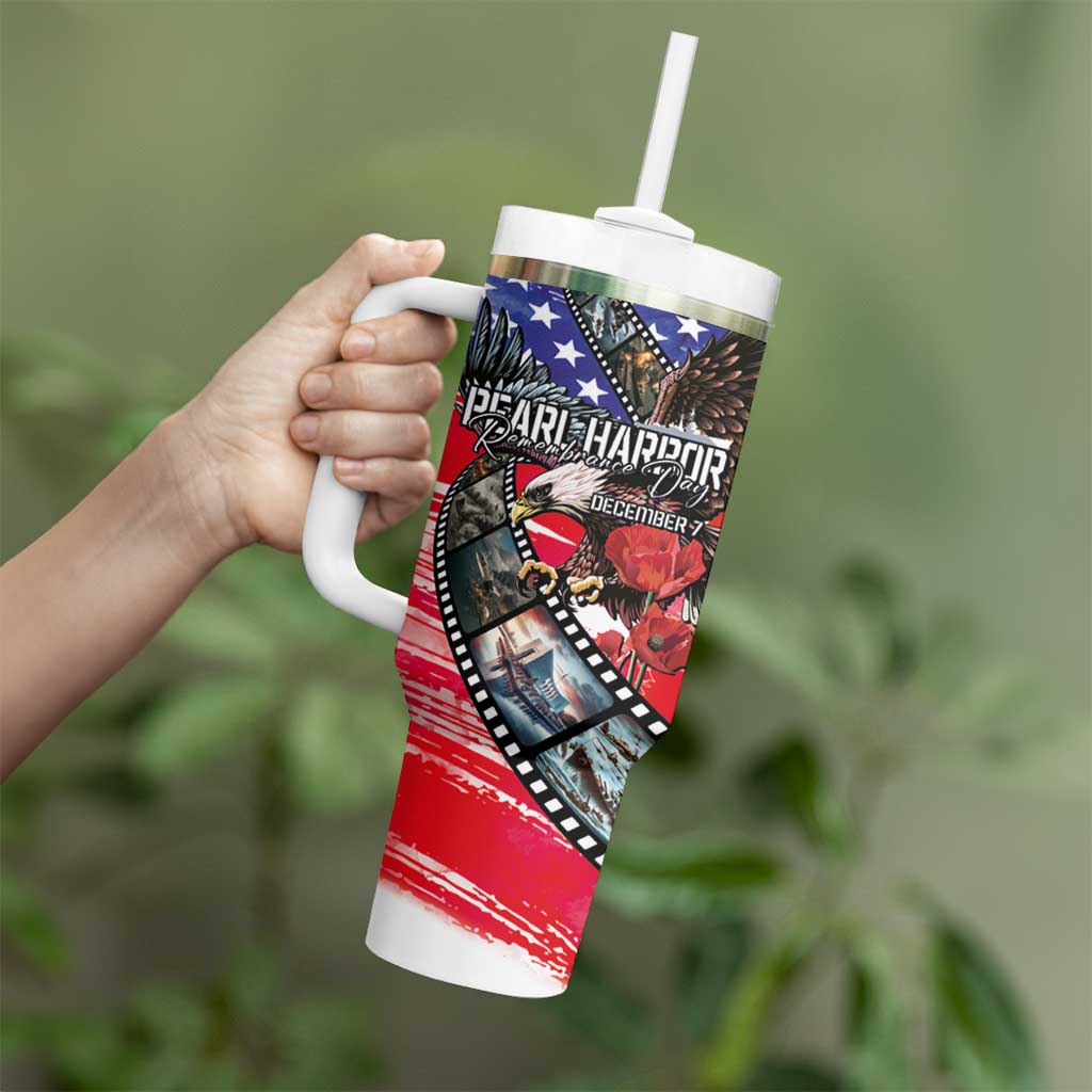 Pearl Harbor Remembrance Day Personalized Tumbler With Handle Lest We Forget - The Bald Eagle Remembers - Polynesian Pride