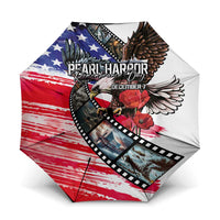 Pearl Harbor Remembrance Day Umbrella Lest We Forget - The Bald Eagle Remembers - Polynesian Pride