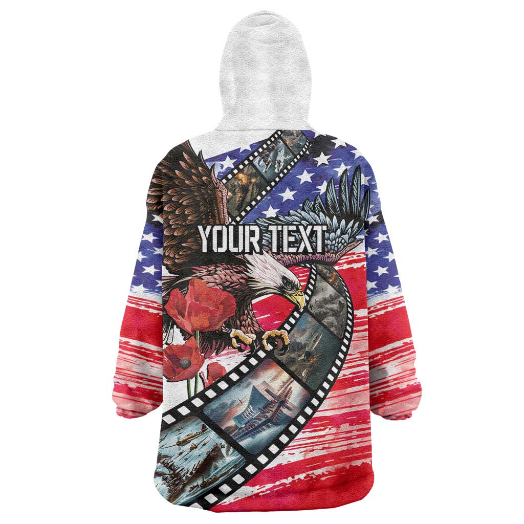 Pearl Harbor Remembrance Day Personalized Wearable Blanket Hoodie Lest We Forget - The Bald Eagle Remembers LT03 - Polynesian Pride