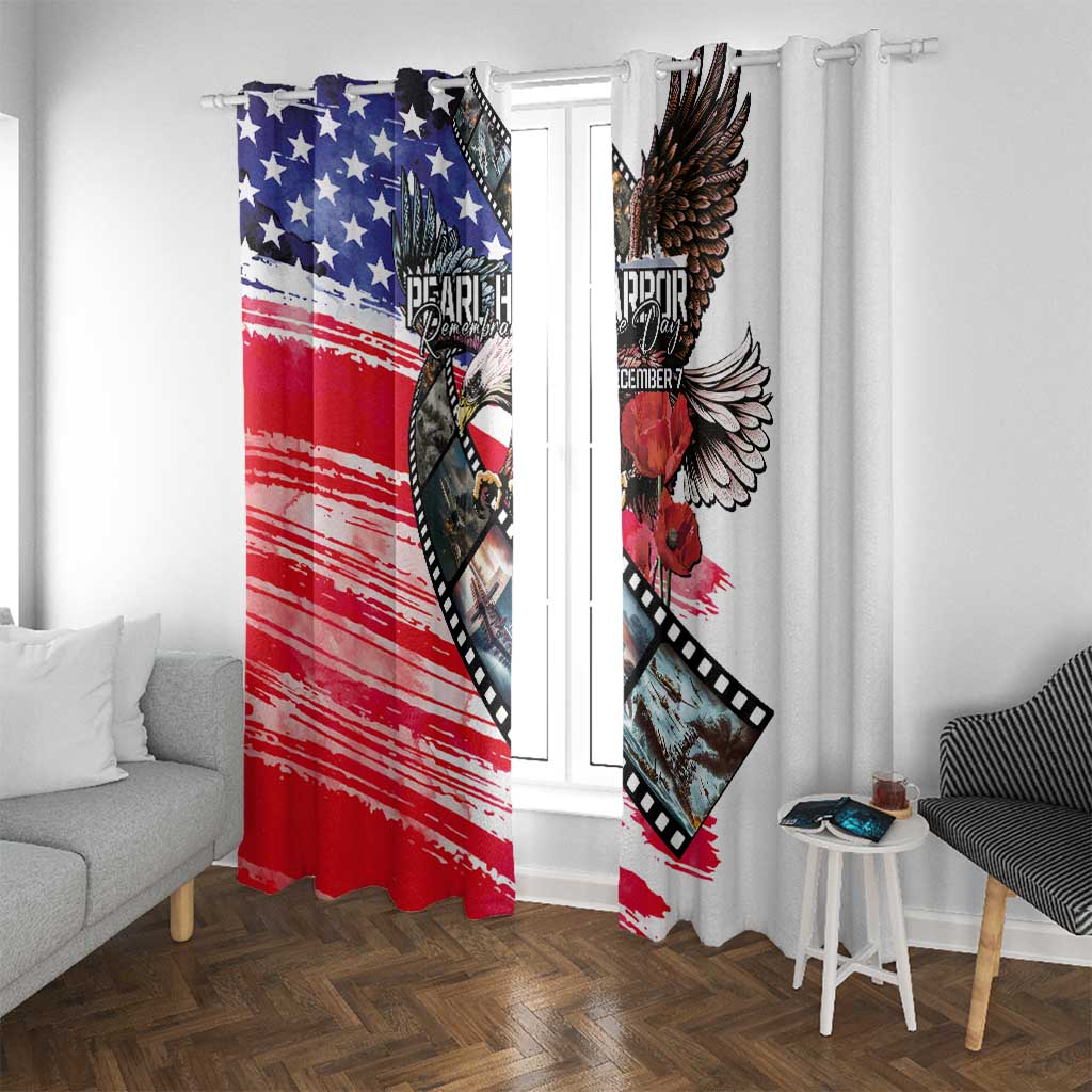 Pearl Harbor Remembrance Day Window Curtain Lest We Forget - The Bald Eagle Remembers - Polynesian Pride