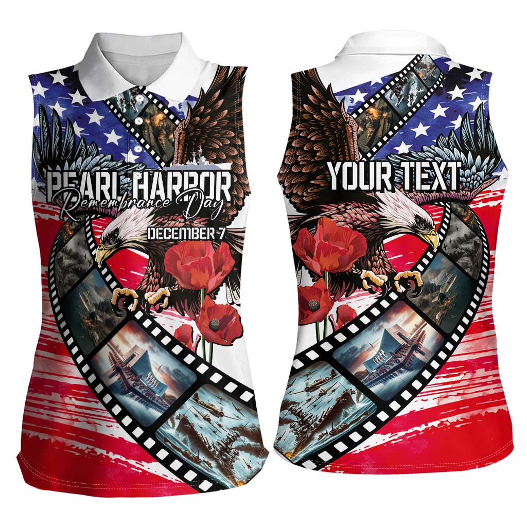 Pearl Harbor Remembrance Day Personalized Women Sleeveless Polo Shirt Lest We Forget - The Bald Eagle Remembers LT03 - Polynesian Pride