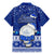 Palau Christmas Family Matching Mermaid Dress and Hawaiian Shirt Snowman Hugs Palau Coat of Arms Maori Pattern Blue Style LT03 - Polynesian Pride