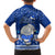 Palau Christmas Family Matching Off Shoulder Short Dress and Hawaiian Shirt Snowman Hugs Palau Coat of Arms Maori Pattern Blue Style LT03 - Polynesian Pride