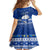 Palau Christmas Family Matching Off Shoulder Short Dress and Hawaiian Shirt Snowman Hugs Palau Coat of Arms Maori Pattern Blue Style LT03 - Polynesian Pride