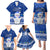 Palau Christmas Family Matching Puletasi Dress and Hawaiian Shirt Snowman Hugs Palau Coat of Arms Maori Pattern Blue Style LT03 - Polynesian Pride