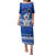 Palau Christmas Family Matching Puletasi Dress and Hawaiian Shirt Snowman Hugs Palau Coat of Arms Maori Pattern Blue Style LT03 Mom's Dress Blue - Polynesian Pride