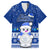 Palau Christmas Family Matching Short Sleeve Bodycon Dress and Hawaiian Shirt Snowman Hugs Palau Coat of Arms Maori Pattern Blue Style LT03 Dad's Shirt - Short Sleeve Blue - Polynesian Pride