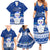 Palau Christmas Family Matching Summer Maxi Dress and Hawaiian Shirt Snowman Hugs Palau Coat of Arms Maori Pattern Blue Style LT03 - Polynesian Pride