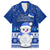 Palau Christmas Family Matching Tank Maxi Dress and Hawaiian Shirt Snowman Hugs Palau Coat of Arms Maori Pattern Blue Style LT03 Dad's Shirt - Short Sleeve Blue - Polynesian Pride