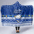 Palau Christmas Hooded Blanket Snowman Hugs Palau Coat of Arms Maori Pattern Blue Style LT03 - Polynesian Pride