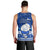 Palau Christmas Men Tank Top Snowman Hugs Palau Coat of Arms Maori Pattern Blue Style LT03 - Polynesian Pride