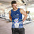 Palau Christmas Men Tank Top Snowman Hugs Palau Coat of Arms Maori Pattern Blue Style LT03 - Polynesian Pride