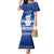 Palau Christmas Mermaid Dress Snowman Hugs Palau Coat of Arms Maori Pattern Blue Style LT03 Women Blue - Polynesian Pride