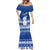 Palau Christmas Mermaid Dress Snowman Hugs Palau Coat of Arms Maori Pattern Blue Style LT03 - Polynesian Pride