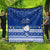 Palau Christmas Quilt Snowman Hugs Palau Coat of Arms Maori Pattern Blue Style LT03 - Polynesian Pride