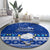 Palau Christmas Round Carpet Snowman Hugs Palau Coat of Arms Maori Pattern Blue Style LT03 - Polynesian Pride