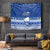 Palau Christmas Tapestry Snowman Hugs Palau Coat of Arms Maori Pattern Blue Style LT03 Blue - Polynesian Pride