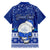 Personalised Palau Christmas Family Matching Long Sleeve Bodycon Dress and Hawaiian Shirt Snowman Hugs Palau Coat of Arms Maori Pattern Blue Style LT03 - Polynesian Pride