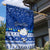 Personalised Palau Christmas Garden Flag Snowman Hugs Palau Coat of Arms Maori Pattern Blue Style LT03 - Polynesian Pride