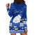 Personalised Palau Christmas Hoodie Dress Snowman Hugs Palau Coat of Arms Maori Pattern Blue Style LT03 - Polynesian Pride