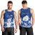 Personalised Palau Christmas Men Tank Top Snowman Hugs Palau Coat of Arms Maori Pattern Blue Style LT03 - Polynesian Pride