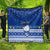 Personalised Palau Christmas Quilt Snowman Hugs Palau Coat of Arms Maori Pattern Blue Style LT03 - Polynesian Pride