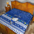 Personalised Palau Christmas Quilt Snowman Hugs Palau Coat of Arms Maori Pattern Blue Style LT03 - Polynesian Pride