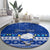 Personalised Palau Christmas Round Carpet Snowman Hugs Palau Coat of Arms Maori Pattern Blue Style LT03 - Polynesian Pride