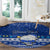 Personalised Palau Christmas Round Carpet Snowman Hugs Palau Coat of Arms Maori Pattern Blue Style LT03 - Polynesian Pride