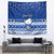 Personalised Palau Christmas Tapestry Snowman Hugs Palau Coat of Arms Maori Pattern Blue Style LT03 - Polynesian Pride