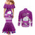 Palau Christmas Couples Matching Mermaid Dress and Long Sleeve Button Shirt Snowman Hugs Palau Coat of Arms Maori Pattern Pink Style LT03 - Polynesian Pride