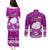 Palau Christmas Couples Matching Puletasi Dress and Long Sleeve Button Shirt Snowman Hugs Palau Coat of Arms Maori Pattern Pink Style LT03 - Polynesian Pride