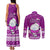 Palau Christmas Couples Matching Tank Maxi Dress and Long Sleeve Button Shirt Snowman Hugs Palau Coat of Arms Maori Pattern Pink Style LT03 - Polynesian Pride