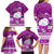 Palau Christmas Family Matching Long Sleeve Bodycon Dress and Hawaiian Shirt Snowman Hugs Palau Coat of Arms Maori Pattern Pink Style LT03 - Polynesian Pride