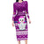 Palau Christmas Family Matching Long Sleeve Bodycon Dress and Hawaiian Shirt Snowman Hugs Palau Coat of Arms Maori Pattern Pink Style LT03 Mom's Dress Pink - Polynesian Pride