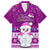 Palau Christmas Family Matching Off Shoulder Long Sleeve Dress and Hawaiian Shirt Snowman Hugs Palau Coat of Arms Maori Pattern Pink Style LT03 Dad's Shirt - Short Sleeve Pink - Polynesian Pride