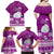 Palau Christmas Family Matching Off Shoulder Maxi Dress and Hawaiian Shirt Snowman Hugs Palau Coat of Arms Maori Pattern Pink Style LT03 - Polynesian Pride