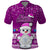 Palau Christmas Polo Shirt Snowman Hugs Palau Coat of Arms Maori Pattern Pink Style LT03 Pink - Polynesian Pride