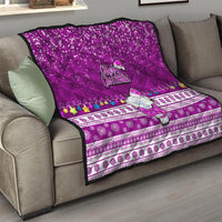 Palau Christmas Quilt Snowman Hugs Palau Coat of Arms Maori Pattern Pink Style LT03 - Polynesian Pride