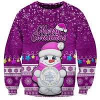 Palau Christmas Sweatshirt Snowman Hugs Palau Coat of Arms Maori Pattern Pink Style LT03 Unisex Pink - Polynesian Pride
